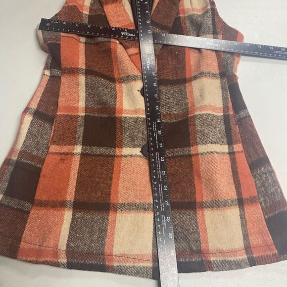 YACUN Women’s Sleeveless Buffalo Lined Plaid Vest Size Small Fall Winter Pockets - Picture 10 of 11